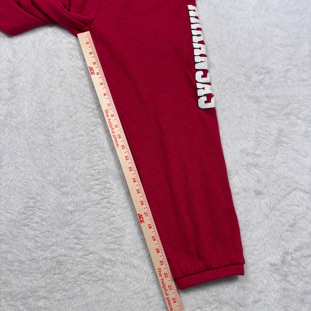 Arkansas Razorbacks Jogger Women M Red Sequin Spellout Sweat Pant Colosseum RARE - Picture 11 of 14
